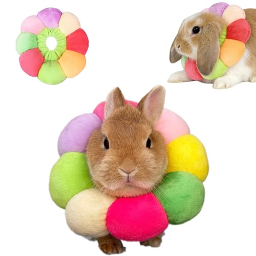 Adjustable Rabbit E-Collar, Rabbit Protection Neck Recovery Collar - Small Animal Pets After Surgery Wound Healing Anti-Bite Sratch Risistant for Guinea Pig Ferret Squrrel, Kitty (S) - size: S