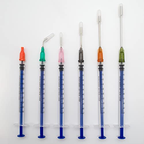 Glue Applicator Syringe with Blunt Tip Needle for Liquid, Ink, Oil, Perfume | Woodworking, Grease, Craft, Epoxy, Lip Gloss Making Filling Dispensing Kit