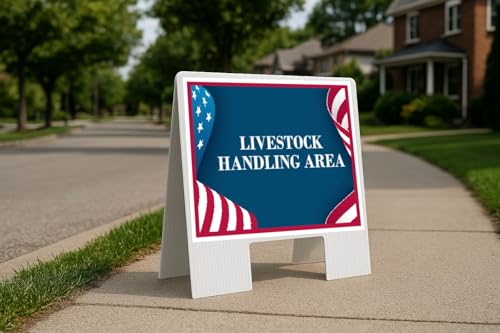 Livestock Handling Area 4Th Of July American Flag Usa Patriotic Bunting A-Frame Double Sided 23x23 in. Yard Road Sign - size: Double A-Frame Sign