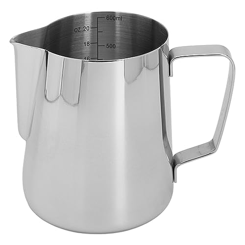 304 Stainless Steel Milk Frothing Pitcher Silky Latte Art Perfect Cappuccinos Measuring Cup for Baristas (600ML) - size: 600ML