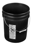 API Kirk Black 5 Gallon Bucket; Heavy Duty 90 Mil Plastic - color: Black