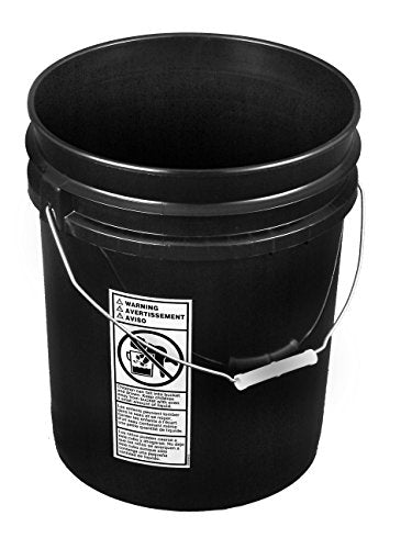 API Kirk Black 5 Gallon Bucket; Heavy Duty 90 Mil Plastic - color: Black