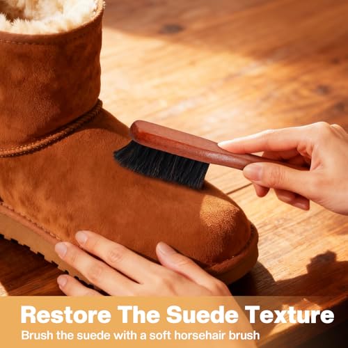 2 Pcs Suede Shoe Brush Nubuck Leather Cleaner Shoes Shine Dauber Crepe Applicators Set with Cleaning Eraser(Detailing Brush with Eraser) - style: Detailing Brush with Eraser