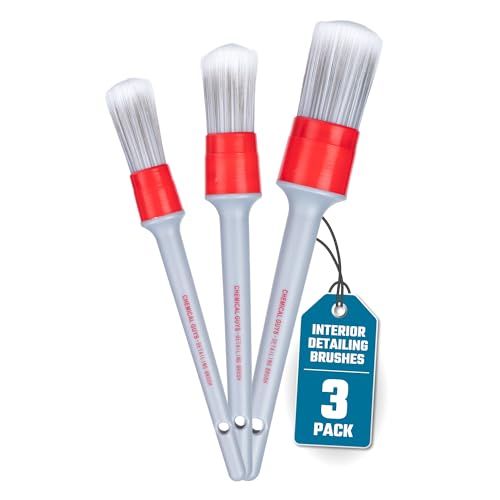 Chemical Guys, All in the Details Interior Detailing Brush Set, 3-Piece | Three soft, durable brushes reach vents, consoles, buttons and trim to lift dust and grime from tight spots - style: Interior Brushes