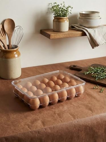 Clear Egg Holder for Refrigerator - Stackable Plastic Egg Tray with Lid, Large Capacity Egg Storage Bin, Durable Fridge Organizer for Kitchen & Countertop - Holds 24 Eggs - size: 24 Eggs