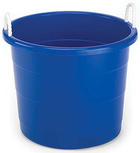 HOMZ Utility Tub, Storage Bucket with Rope Handles, 17 Gal, Blue, 2 Pack | Portable Plastic Container, Indoor and Outdoor Bucket for Kitchen, Laundry, Garden, Bathroom, and Garage Organization - color: Blue