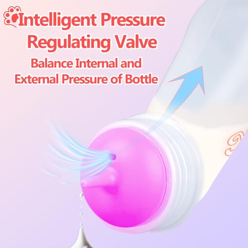 Pet Feeding Bottle,3 Pack Wide Mouth Angled Nursing Bottle, 3 Sizes Nipples with Ventilation Valve Resistant Tearing Perfect for Puppies, Kittens, Small Wildlife(Pink) - color: pink