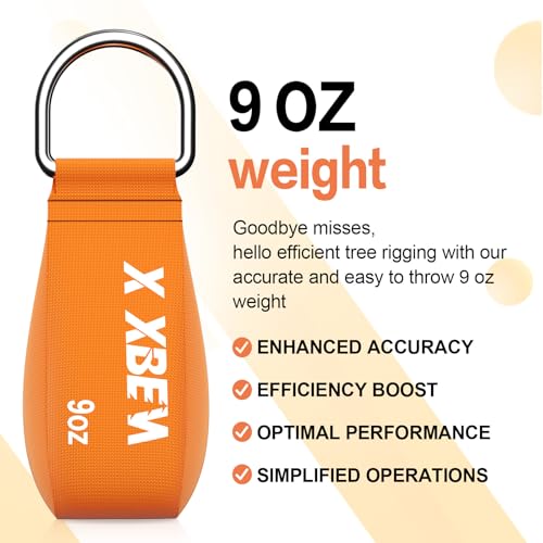 X XBEN Arborist Throw Line Kit with Slick Rope, Throw Weight, Reflective Storage Bag, Suit for Tree Cutting,Camping, Trimming, Hanging Swing, Forestry Tree Gear for Low and High Limb Throwing - size: 150FT Rope with 9 Oz Throw Bag