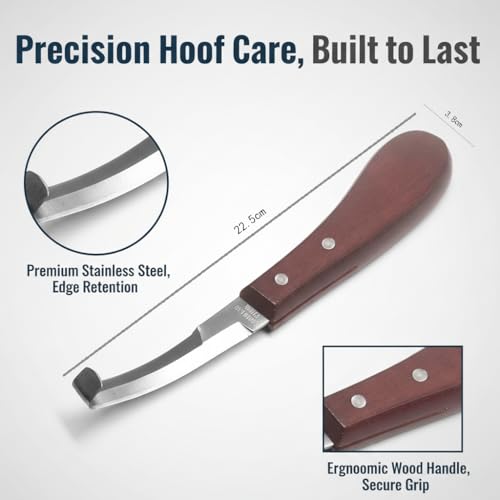 Bot Egg Knife – Stainless Steel Blade with Wood Handle | Precision Grooming Tool for Bot Fly Egg Removal | Ergonomic Design, Safe for Sensitive Skin, Dual-Purpose Mane/Tail Trimming