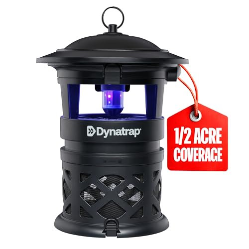 Dynatrap DT1130SR 1/2 Acre Mosquito & Flying Insect Outdoor Trap and Killer – Kills Mosquitoes, Flies, Wasps, Gnats, & Other Flying Insects - Bug Zapper Alternative – Black | UV-LED Flying Insect Killer, Outdoor Fly Control, Kills Mosquitoes, Gnats, Flies