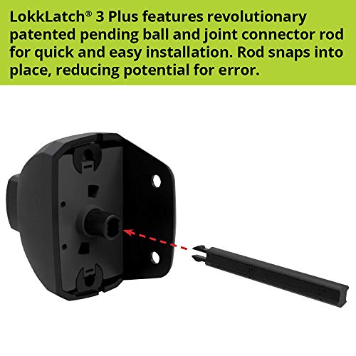 D&D LL3PWA LokkLatch Plus Gate Latch Lockable On Both Sides of Gate Black | Privacy gate latch, key lockable on both sides of the gate. Fits square frame post. Metal, wood, vinyl fence gates.
