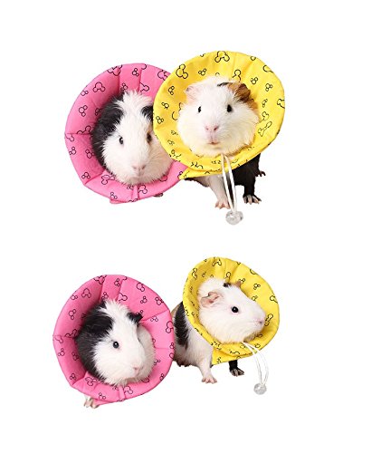 Hamster Rabbit Protection Cone Neck Recovery Collar - Small Animal Pets Elizabethan Collar Anti-Water Bite Sratch Risistant for Guinea Pig Mice Mouse Rats Ferret Squrrel (L, Yellow) - color: Yellow, size: L