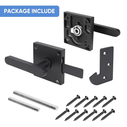 Gate Latch, BARNSMITH Heavy Duty Double Side Gate Latches, Matte Black Fence Latch, Garden Door Latch, Pool Gate Latch - size: GT01-L