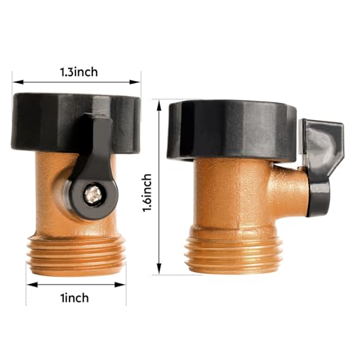 Brass Shut Off Valve Connector, Heavy Duty 3/4” Garden Hose Cut Off Adapter, 2 pack - style: Shut-off-2Pack