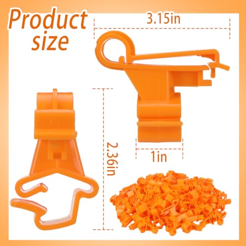 100 Pcs T-Post Poly Tape Insulator Large Snap T-Post Holding Electric Fence Insulator for Farm Fence (Orange) - color: Orange
