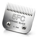 Detachable Pet Clipper Blades Dog Grooming Clipper Replacement Ceramic Blades, Compatible with Andis, Wahl, Oster(Size 5FC,Cut Length 6.3mm) - size: 5FC (6.3mm)
