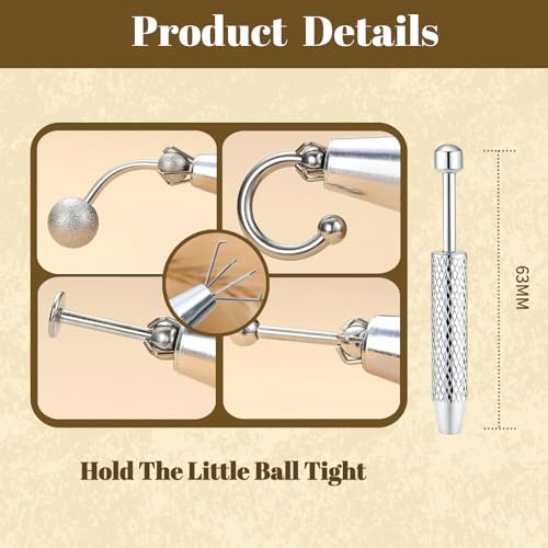 16G 18G Piercing Taper & Ball Grabber Tool -Flat Back Earrings Applicator Tool,Body Piercing Kit for Changing Jewelry