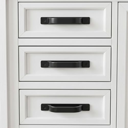 Dixiao 4Pcs Black Cupboard Drawer Handles, 5 inch/ 128mm Furniture Hardware Door Dresser Pulls, Cabinet Drawer Doors Knobs - color: Black