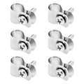 M METERXITY 6-Pack Brace Bands Chain Link Fence Parts, 3/8 Inch Galvanized Steel Chain Link Brace Band with Bolts and Nuts for Fence/Gate/Posts/Rust-Resistant [Silver]