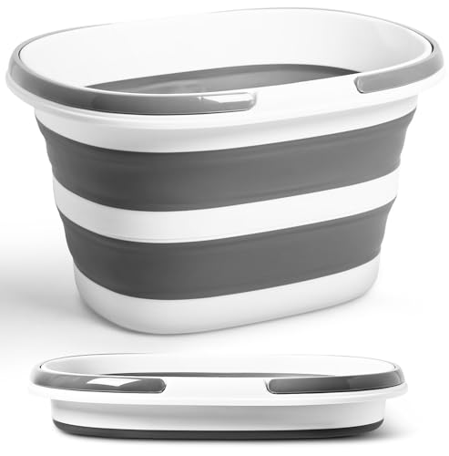 Lesipee Collapsible Bucket 16L with Handles, Foldable Silicone Mop Bucket Space Saving Tub for Laundry, Camping, Beach & Pool Party Ice Bucket, Portable Wash Basin for Home, Car & Outdoor, 4.2 Gallon - style: 16L Bucket