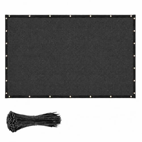 Buzzbazaar 4' x 50' Black Heavy Duty Privacy Fence Screen Ultra - Commercial Grade Shade Cover with Brass Grommets, Outdoor Wind Block & Yard Barrier, Customizable Size