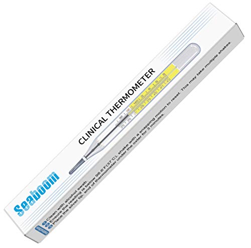 Glass Thermometer Mercury Free Clinic Traditional Dual Scale C&F 3PK