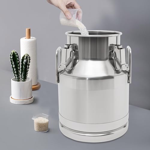 10L/2.64 Gallon Stainless Steel Milk Can 201 Stainless Steel Milk Jug Sealed Bucket Wine Pail Bucket Milk Can Liquid Storage Container w Sealed Lid for Milk Wine Water Liquid - size: 10L|without faucet|201