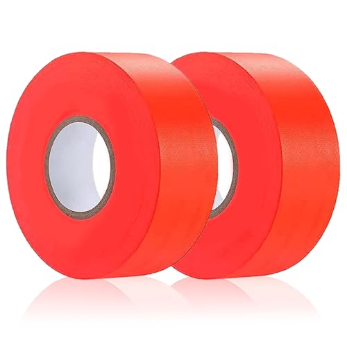 2 Pack Orange Flagging Tape, Non-Adhesive Plastic Ribbon Neon Marking Roll | 1"*400ft, Marking Tape for Tree Marking, Hunting, Boundaries and Hazardous Areas,Trail Marking - color: Orange-2pack