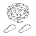304 Stainless Steel Link Chain with 2 Hook (3/16" x 3.3 ft / 1 m x 4 Mm) - Utility Hanging Coil Chain Link Locking Pulling for Outdoor Fence Pet Dog - size: 3/16" x 3.3 ft(1 m x 4 Mm)