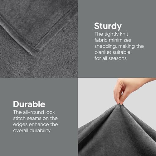 Utopia Bedding Soft Fleece Bed Blanket Throw XL Size Grey (50x70 Inch) | Microfiber Plush Warm Lightweight Breathable Cozy Blanket Anti-Static, All Season Use, Gift for Women and Men - color: Grey, size: Throw XL (50x70 Inch)