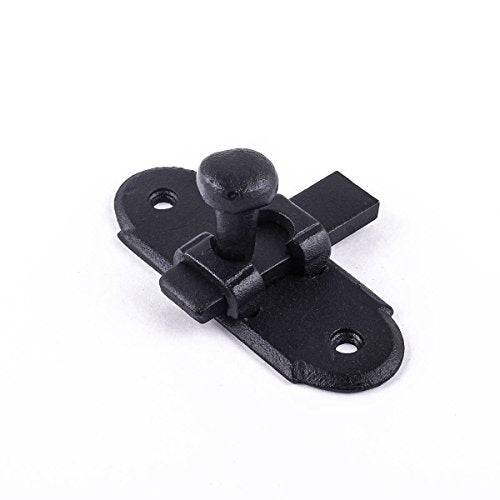 Renovators Supply Manufacturing Slide Bolt Latch 2.2 in. Black Wrought Iron Ball Tip Style Slide Bolt with Mounting Hardware - size: Pack of 1