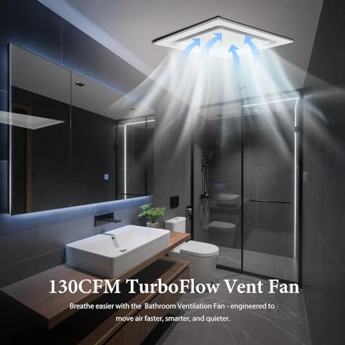Orsong Bathroom Exhaust Fan 12" Panel | Ultra Quiet without Light(10x10 Mount), 130CFM, 4" Duct for Bathroom/Garage/Home - size: 10in(Hole Size)