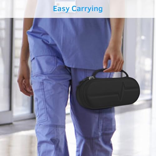 Stethoscope Case for 3M Littmann Classic III, Lightweight II S.E, Cardiology IV Diagnostic, MDF Acoustica Stethoscopes - Travel Hard Carrying Bag for Doctor & Nurse Accessories (Black) | Lightweight II S.E., MDF Acoustica, Hard Carrying Bag, Doctor Nurse
