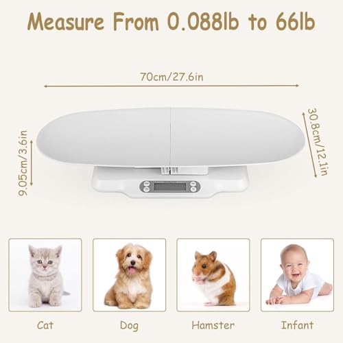 Digital Pet Scales with Detachable Tray – Accurate Baby Weighing Scales for Infants & Toddlers, Clear LCD Display, Tare & Hold Functions, Ideal Puppy Scales for Cats, Dogs, Kittens, Up to 30KG/66LB - color: Split-type Pet Scale Set