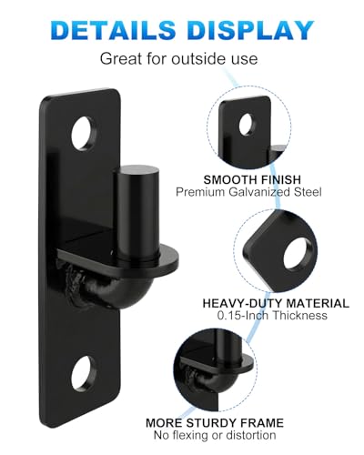 Gate Hinges Wall Mount with 5/8" Pin, 2 Pack Farm & Chain Link Gate Hinges | Rust-Resistant Gate Hinges, Heavy Duty Outdoor Metal Gate Hardware for Fences, Barns, Sheds, and Gates - size: 2 Pack