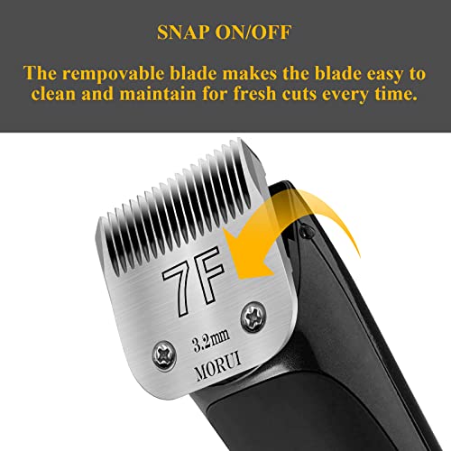 7F Cut Length 1/8"(3.2mm) Detachable Pet Dog Clipper Blades UltraEdge Series Clipper Blades for Dog Grooming Compatible with Most Andis,Oster A5 Wahl KM Series Clippers - size: 7F 3.2mm