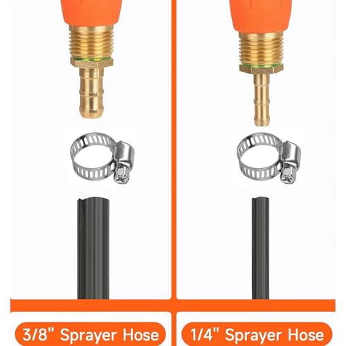 All Metal 44 Inches Replacement Sprayer Wand, 1/4" & 3/8" Brass Barb Sprayer Wand Replacement Built-in Shut Valve Stainless Steel Sprayer Wand. (All Metal Sprayer Wand) - style: All Metal Sprayer Wand