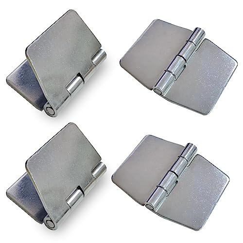 4 Pieces Weldable Hinges Heavy Duty, Steel Butt Hinge, 2.4 x 2.9 inch | Weld Hinges, for Heavy Gates, Doors, Silver