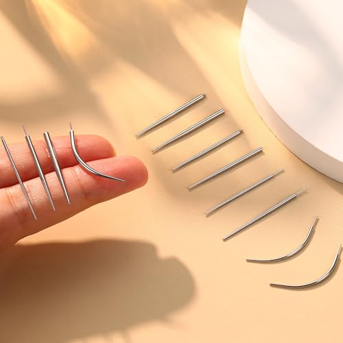 GEMQUEEN Piercing Ball Grabber Tool, 14-20G Taper for Changing Jewelry | Surgical Steel Flat Back Earrings Threader Tool Insertion Pin, Body Piercing Kit for Ear Rook Conch Nose Lip Jewelry Removal - style: Thread+Threadless(14G 16G 18G)