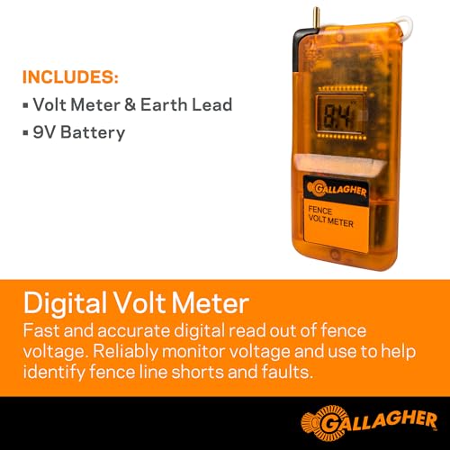 Gallagher S30 Lithium Solar Fence Charger with Digital Voltage Meter Bundle | Great for Homesteads, Gardens, Orchards, Pets, and More