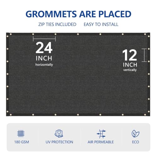 Buzzbazaar 4' x 50' Black Heavy Duty Privacy Fence Screen Ultra - Commercial Grade Shade Cover with Brass Grommets, Outdoor Wind Block & Yard Barrier, Customizable Size
