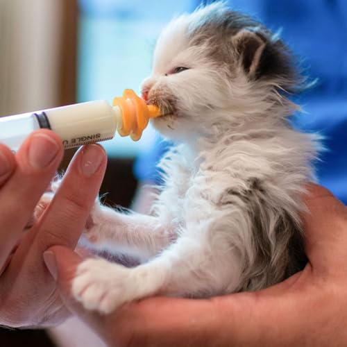 Pet Feeding Syringe with Nipple, Silicone Feeding Tools for Kitten Puppy Feeding Syringe for Newborn Cat Dog Small Animals Rabbits (1ml+3ml+5ml +10ml) - color: 1ml+3ml+5ml +10ml