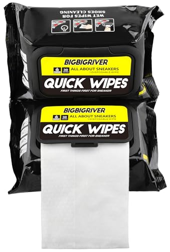 Shoe wipes 2 Pack 60 Pcs Sneaker Wipes Cleaner Quick Wipes Travel Portable Removes Dirt, Stains