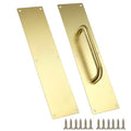 Sumnacon 1 Set 16" Stainess Steel Door Handle Pull & Push Plate - Heavy Duty Gold Gate Handle Bar for Home/Office/Warehouse/Public,Suitable of Wooden/Composite Door with Screws,Brushed - color: Gold