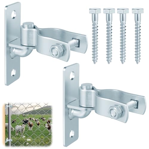 2 Pair Heavy Duty Gate Hinges 1-3/8'' Gate Hinge, Screws Included | Wall Mount Gate Hinge, Metal Chain Link Fence Outdoor Hinge - size: 2 Pair-1-3/8''