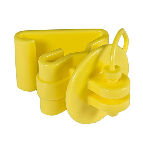 Zareba T-Post Pin-Lock Insulators for Electric Fences - Yellow, 25 Pack, ITPLY-Z - Includes 25 Insulators - Secure Hold, Easy to Release - size: 25 Pack