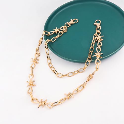 Pants Chains Layer Metal Chain Waist Wallet Keychain Jeans Chains for Men Women Daily Wear - color: Gold