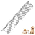 Dog Grooming Comb Pet, Stainless Steel Cat Combs with Rounded Teeth, Professional Metal Tear Stain Remover, Dematting Tool for Small, Medium & Large Pets-7.5in - size: 1 Pack