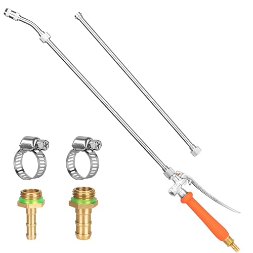 All Metal 44 Inches Replacement Sprayer Wand, 1/4" & 3/8" Brass Barb Sprayer Wand Replacement Built-in Shut Valve Stainless Steel Sprayer Wand. (All Metal Sprayer Wand) - style: All Metal Sprayer Wand