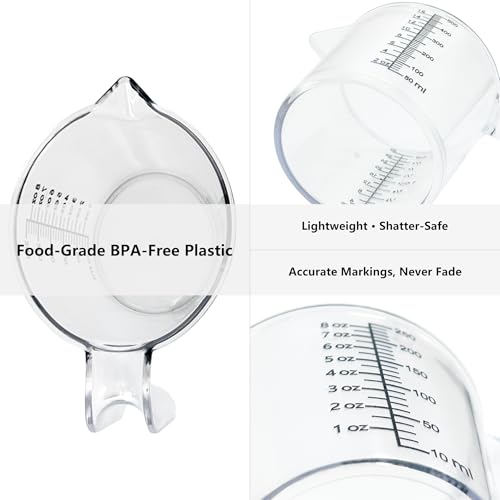 16 oz (2 Cup) Liquid Measuring Cup, Food-Grade Plastic Measuring Cup with Laser-Etched Markings, Clear Single Measuring Cup - size: 16 fl oz